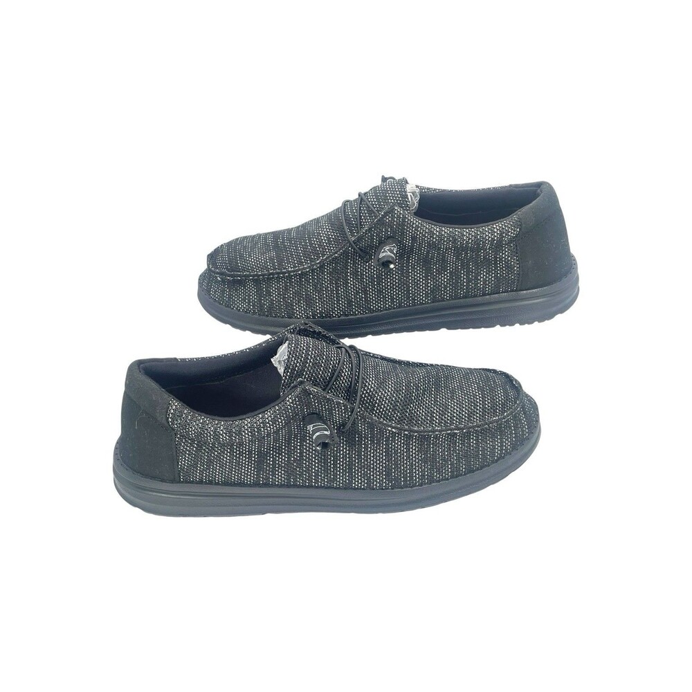 Men’s Comfort Casual Loafers Black Knit Slip On Shoes EU 47 US 13 - Picture 1 of 5